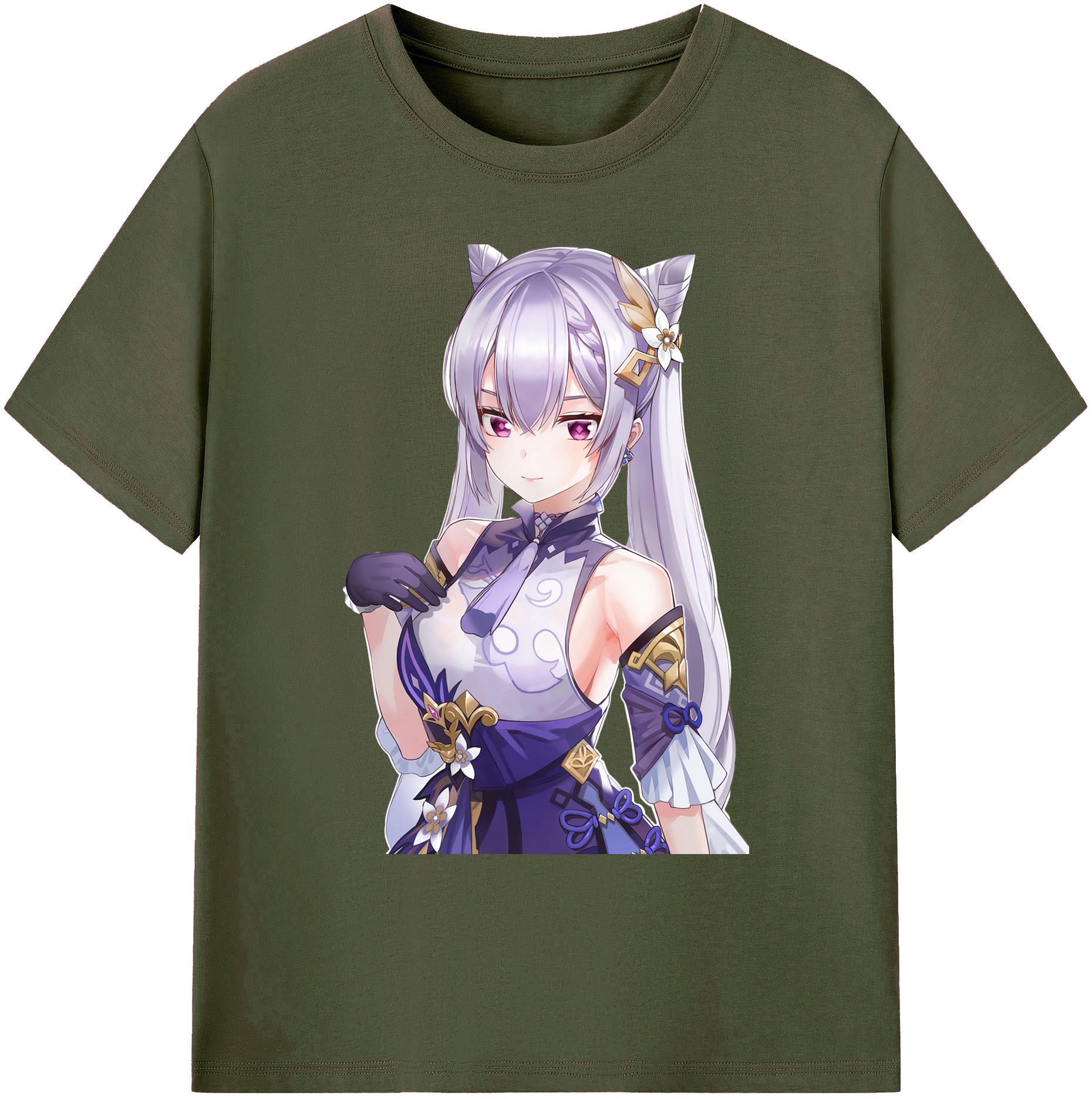 げんし神 刻晴 こくせい genshin Kokusei 綿100％ メンズ半袖Tシャツ｜肌触りやわらか＆通気性